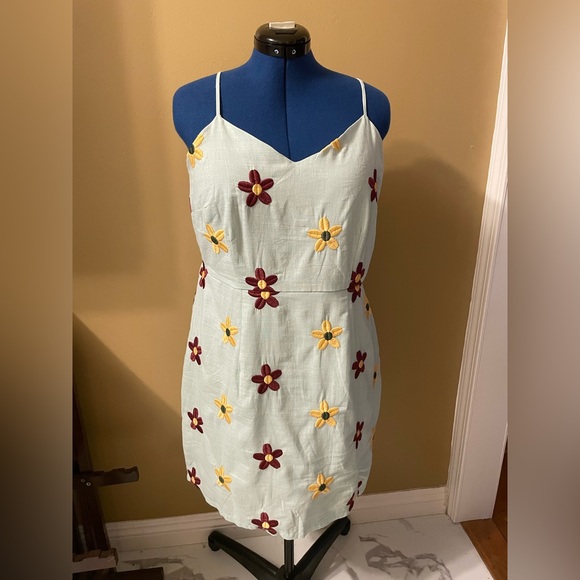 EUC SHIEN 2X Mod Floral Dress / Embroidered/ Y2K / Excellent Condition ๐๐๐ค - Picture 2 of 8